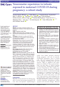 Cover page: Neuromotor repertoires in infants exposed to maternal COVID-19 during pregnancy: a cohort study