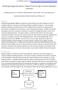 Cover page: Building energy simulation in real time through an open standard interface