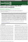 Cover page: Plasmon optical trapping using silicon nitride trench waveguides