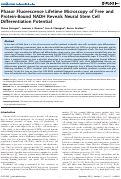 Cover page: Phasor Fluorescence Lifetime Microscopy of Free and Protein-Bound NADH Reveals Neural Stem Cell Differentiation Potential