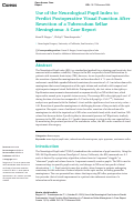 Cover page: Use of the Neurological Pupil Index to Predict Postoperative Visual Function After Resection of a Tuberculum Sellae Meningioma: A Case Report