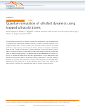 Cover page: Quantum simulation of ultrafast dynamics using trapped ultracold atoms