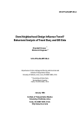 Cover page: Does Neighborhood Design Influence Travel? A Behavioral Analysis of Travel Diary and GIS Data