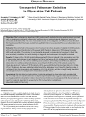 Cover page: Unsuspected Pulmonary Embolism in Observation Unit Patients