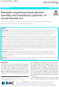 Cover page: Nanopore sequencing-based genome assembly and evolutionary genomics of circum-basmati rice