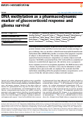 Cover page: DNA methylation as a pharmacodynamic marker of glucocorticoid response and glioma survival