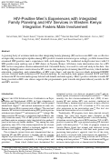 Cover page: HIV-Positive Men's Experiences with Integrated Family Planning and HIV Services in Western Kenya: Integration Fosters Male Involvement