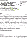 Cover page: How to Best Protect People With Diabetes From the Impact of SARS-CoV-2: Report of the International COVID-19 and Diabetes Summit.