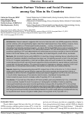 Cover page: Intimate Partner Violence and Social Pressure among Gay Men in Six Countries