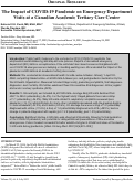 Cover page: The Impact of COVID-19 Pandemic on Emergency Department Visits at a Canadian Academic Tertiary Care Center