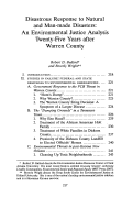 Cover page: Disastrous Response to Natural and Man-Made Disasters: An Environmental Justice Analysis Twenty-Five Years after Warren County