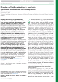 Cover page: Disorders of lipid metabolism in nephrotic syndrome: mechanisms and consequences