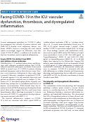 Cover page: Facing COVID-19 in the ICU: vascular dysfunction, thrombosis, and dysregulated inflammation