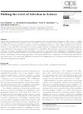 Cover page of Shifting the Level of Selection in Science.