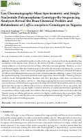 Cover page: Gas Chromatography-Mass Spectrometry and Single Nucleotide Polymorphism-Genotype-By-Sequencing Analyses Reveal the Bean Chemical Profiles and Relatedness of Coffea canephora Genotypes in Nigeria