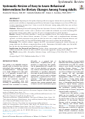 Cover page: Systematic Review of Easy-to-Learn Behavioral Interventions for Dietary Changes Among Young Adults