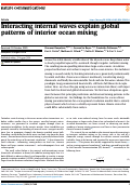 Cover page: Interacting internal waves explain global patterns of interior ocean mixing.