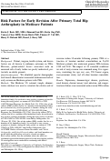 Cover page: Risk Factors for Early Revision After Primary Total Hip Arthroplasty in Medicare Patients