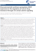 Cover page: Glucosylceramide synthase upregulates MDR1 expression in the regulation of cancer drug resistance through cSrc and beta-catenin signaling