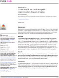 Cover page: 7T MP2RAGE for cortical myelin segmentation: Impact of aging.