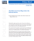 Cover page: The Public Cost of Low-Wage Jobs in the Banking Industry