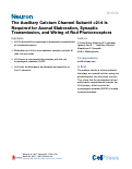 Cover page: The Auxiliary Calcium Channel Subunit α2δ4 Is Required for Axonal Elaboration, Synaptic Transmission, and Wiring of Rod Photoreceptors