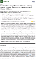 Cover page: Local and Landscape Drivers of Carabid Activity, Species Richness, and Traits in Urban Gardens in Coastal California.
