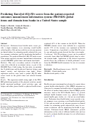 Cover page: Predicting EuroQol (EQ-5D) scores from the patient-reported outcomes measurement information system (PROMIS) global items and domain item banks in a United States sample