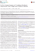 Cover page: De Novo Genome Sequence of “Candidatus Liberibacter solanacearum” from a Single Potato Psyllid in California