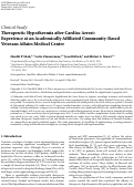 Cover page: Therapeutic Hypothermia after Cardiac Arrest: Experience at an Academically Affiliated Community-Based Veterans Affairs Medical Center