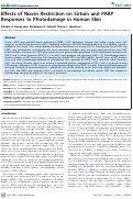 Cover page: Effects of Niacin Restriction on Sirtuin and PARP Responses to Photodamage in Human Skin