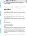 Cover page: Optimal strategies to improve uptake of and adherence to HIV prevention among young people at risk for HIV acquisition in the USA (ATN 149): a randomised, controlled, factorial trial