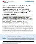 Cover page: Procedural and Intermediate-term Results of the Electroanatomical-guided Cardioneuroablation for the Treatment of Supra-Hisian Second- or Advanced-degree Atrioventricular Block: the PIRECNA multicentre registry.