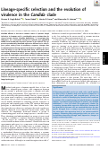 Cover page: Lineage-specific selection and the evolution of virulence in the Candida clade