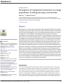 Cover page: Emergence of integrated institutions in a large population of self-governing communities