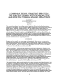 Cover page: Learning a Troubleshooting Strategy: The Roles of Domain Specific Knowledge and General Problem-Solving Strategies