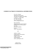 Cover page: Common Factors in Conditional Distributions