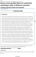 Cover page: Binary versus graded filters for selectively attending to dots of different contrasts