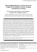 Cover page: Disentangling disorders of consciousness: Insights from diffusion tensor imaging and machine learning