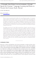 Cover page: “I Thought That When I was in Germany, I Would Speak Just German”:  Language Learning and Desire in Twenty-first Century Study Abroad