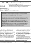 Cover page: A Case of Hyperkalemia Versus Pseudohyperkalemia in Chronic Lymphocytic Leukemia