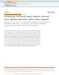 Cover page: Amazonian terrestrial water balance inferred from satellite-observed water vapor isotopes