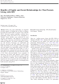 Cover page: Benefits of family and social relationships for Thai parents living with HIV.