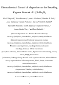 Cover page: Electrochemical Control of Magnetism on the Breathing Kagome Network of Li<em>
  <sub>x</sub>
</em>ScMo<sub>3</sub>O<sub>8</sub>