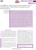 Cover page: Non-BRCA1/2 Breast Cancer Susceptibility Genes: A New Frontier with Clinical Consequences for Plastic Surgeons.