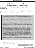 Cover page: Impact of Emergency Department Management of Atrial Fibrillation on Hospital Charges