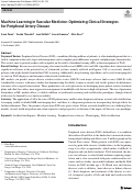Cover page: Machine Learning in Vascular Medicine: Optimizing Clinical Strategies for Peripheral Artery Disease.