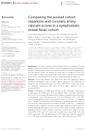 Cover page: Comparing the pooled cohort equations and coronary artery calcium scores in a symptomatic mixed Asian cohort