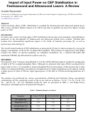 Cover page of Impact of Input Power on CEP Stabilization in Femtosecond and Attosecond Lasers: A Review