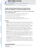 Cover page: (201) Genetic and environment influences on pain, sleep, and depression symptoms in a community sample of twins